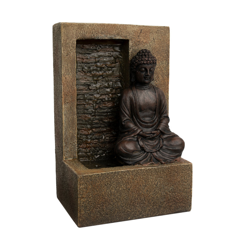 Pure Garden Polystone Wall Buddha Tabletop Fountain & Reviews Wayfair